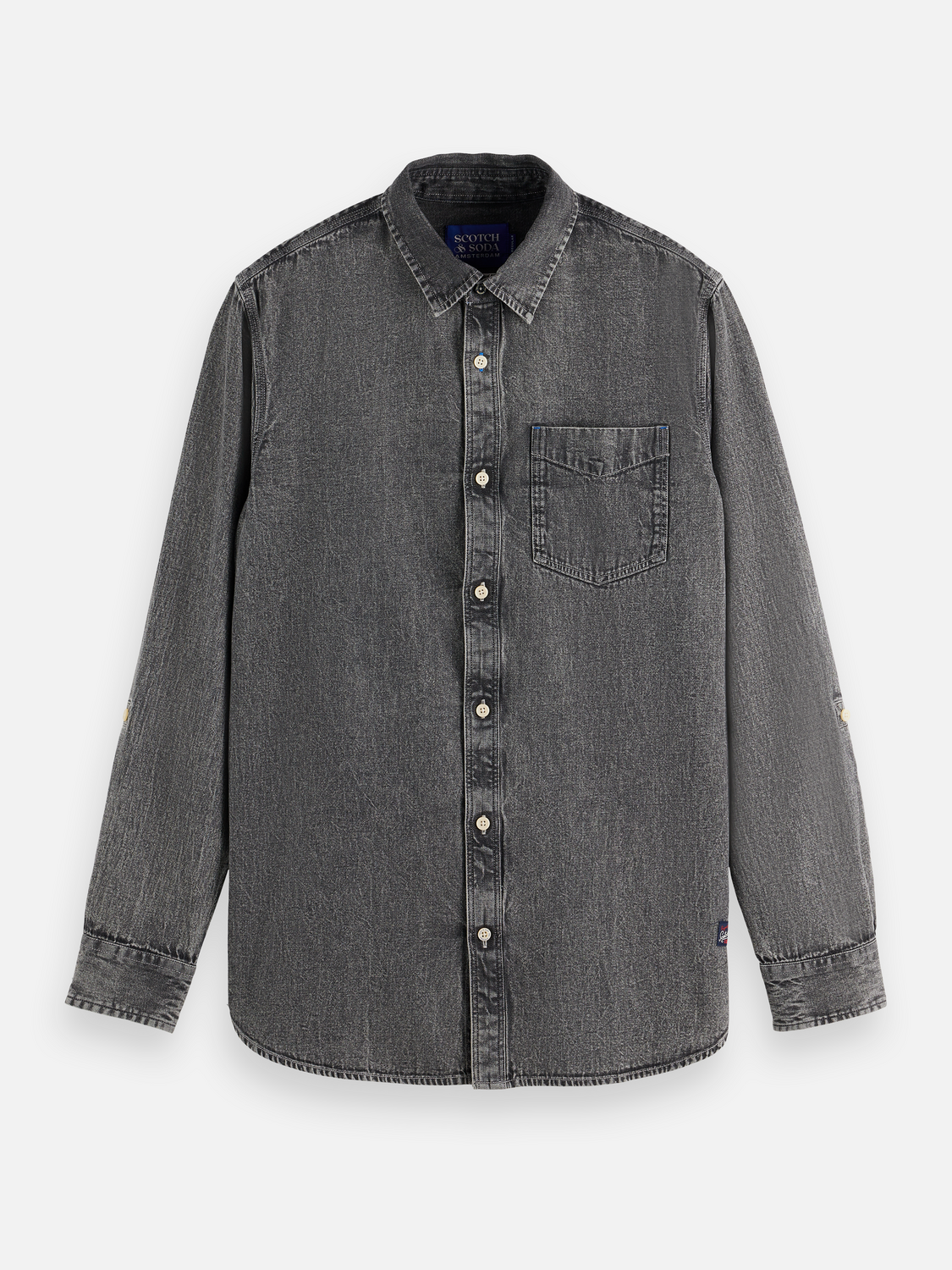 Lavender חולצת ג'ינס מכופתרת ארוכה לגברים SCOTCH & SODA