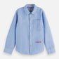 Light Steel Blue חולצה מכופתרת ארוכה לילידם Striped Linen SCOTCH & SODA
