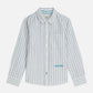 White Smoke חולצה מכופתרת ארוכה לילדים  Yarn-Dyed Striped Linen SCOTCH & SODA