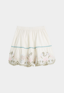 Lavender חצאית מיני לילדות Embroidered Hem Cotton Skirt SCOTCH & SODA