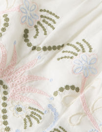 Antique White חצאית מיני לילדות Embroidered Hem Cotton Skirt SCOTCH & SODA