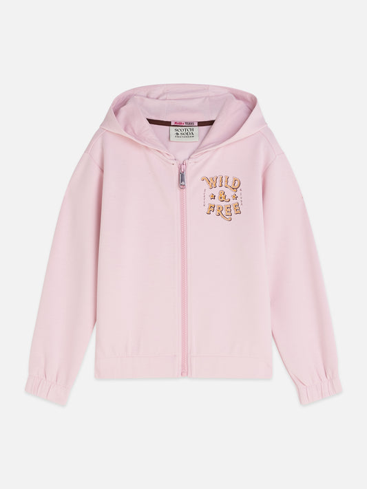 Light Gray VISCOSEBLEND RELAXEDFIT ZIPTHROUGH HOODIE קפוצ'ון SCOTCH & SODA