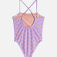 White Smoke בגד ים שלם מודפס לילדות Printed Bathing SCOTCH & SODA