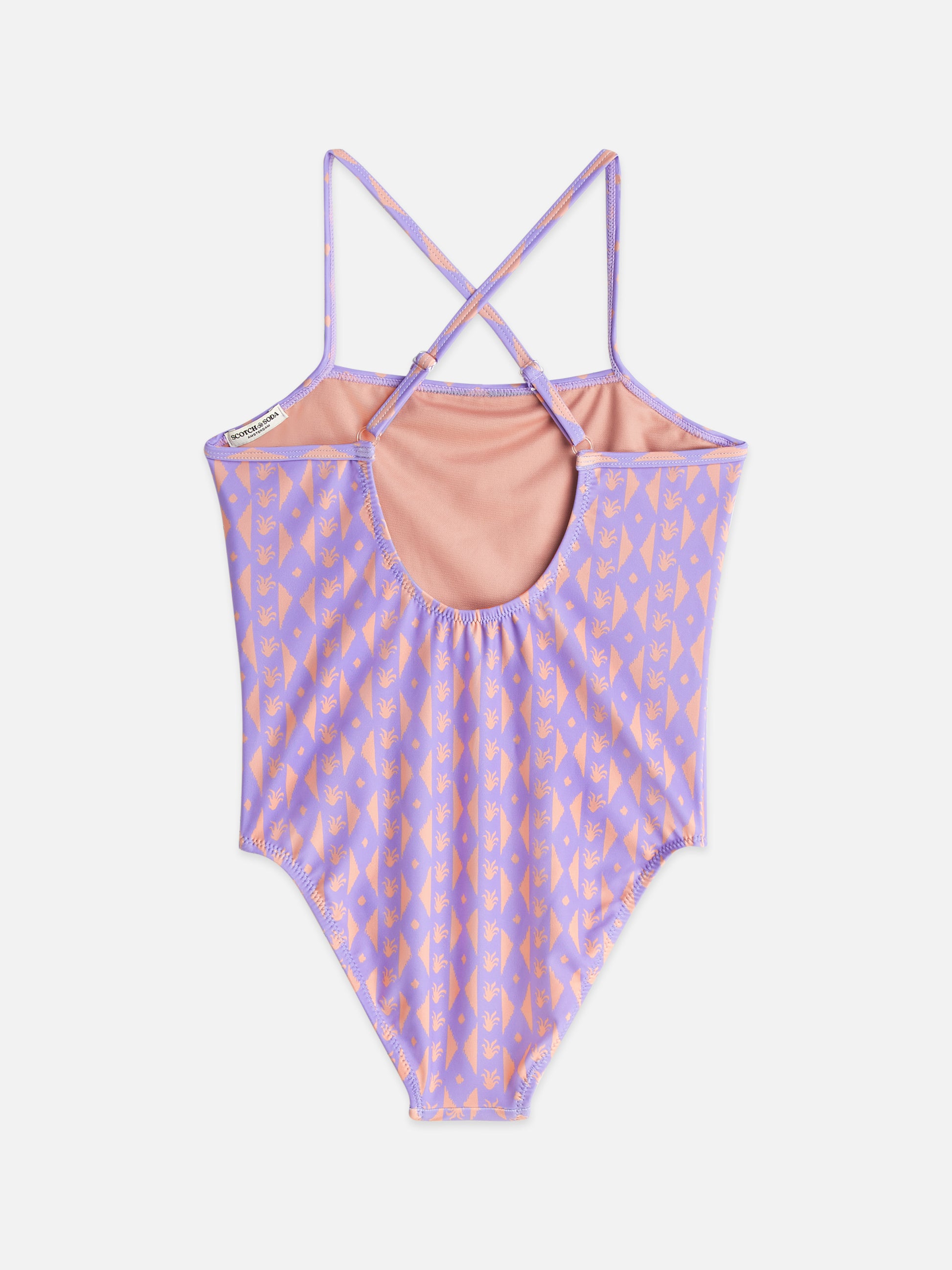 White Smoke בגד ים שלם מודפס לילדות Printed Bathing SCOTCH & SODA