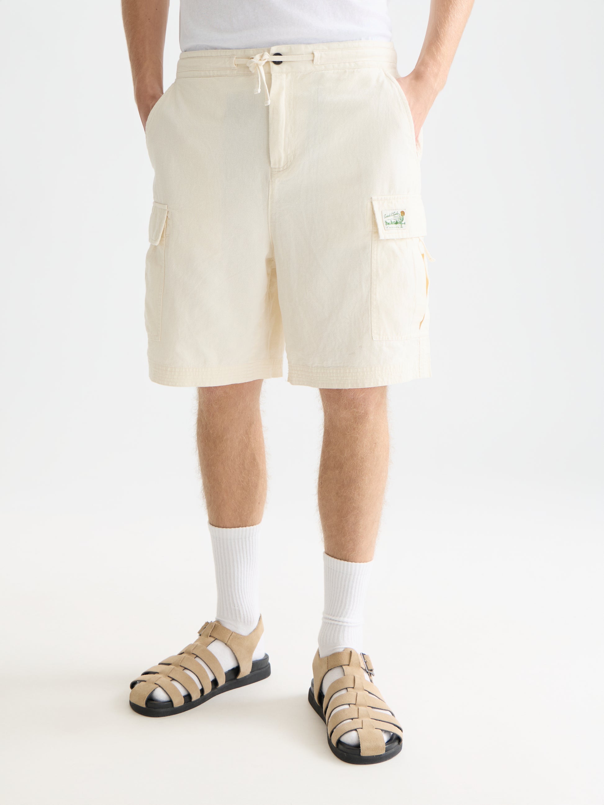 White Smoke מכנסיים קצרים לגברים Linen SCOTCH & SODA