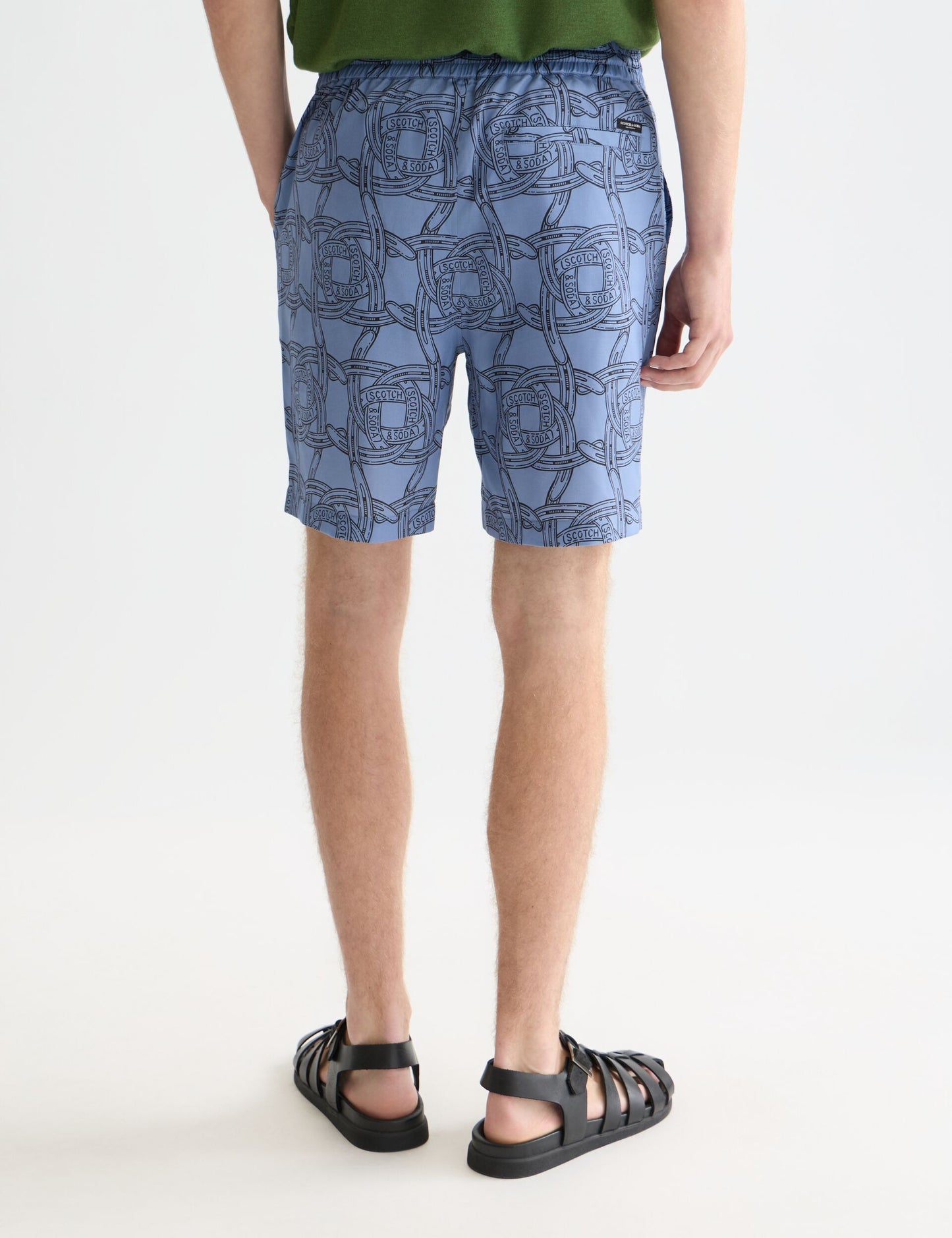 White Smoke מכנסיים קצרים לגברים Fave Printed Tencel SCOTCH & SODA