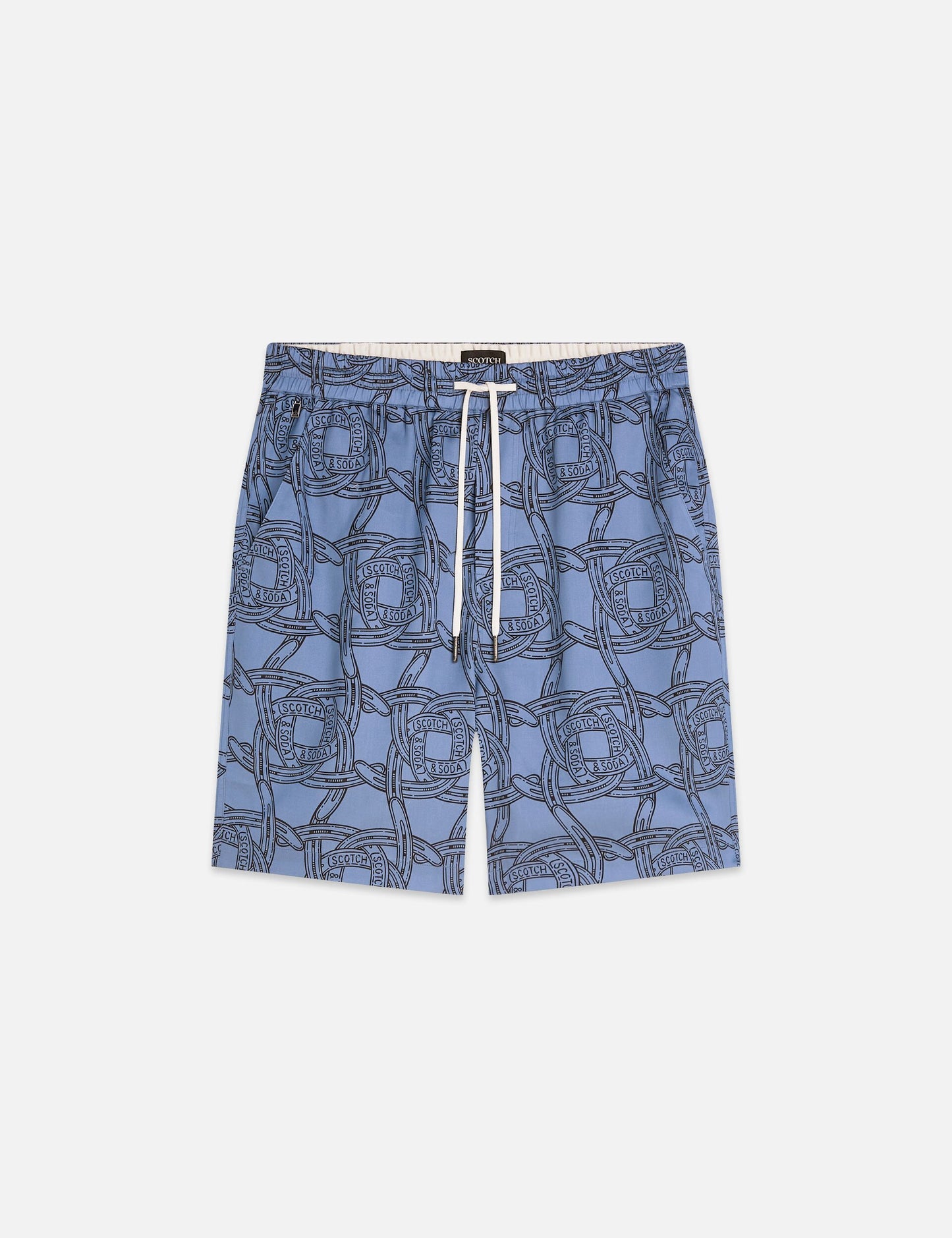 Slate Gray מכנסיים קצרים לגברים Fave Printed Tencel SCOTCH & SODA