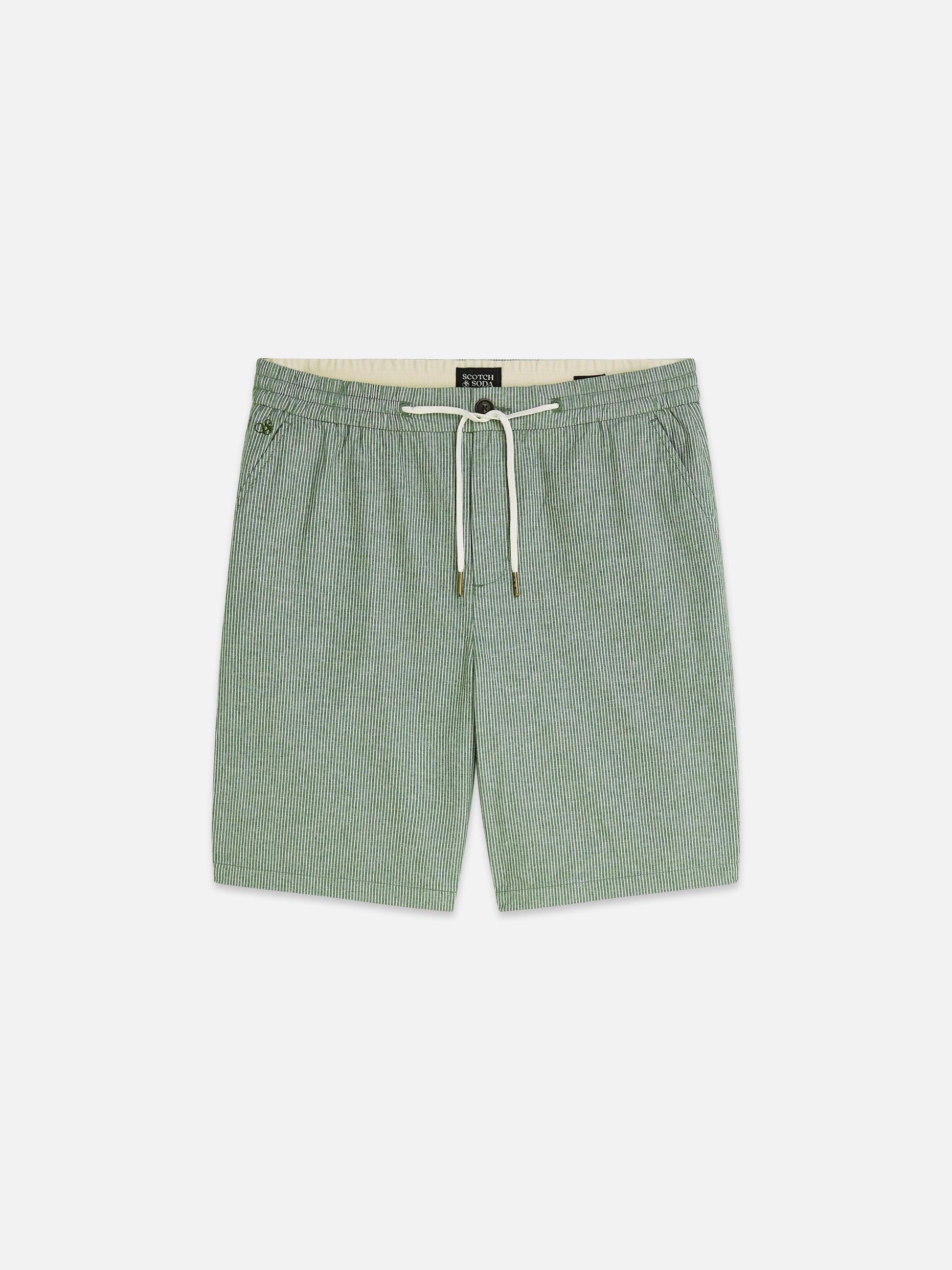 Light Slate Gray מכנסיים קצרים לגברים Fave Cottonlinen SCOTCH & SODA