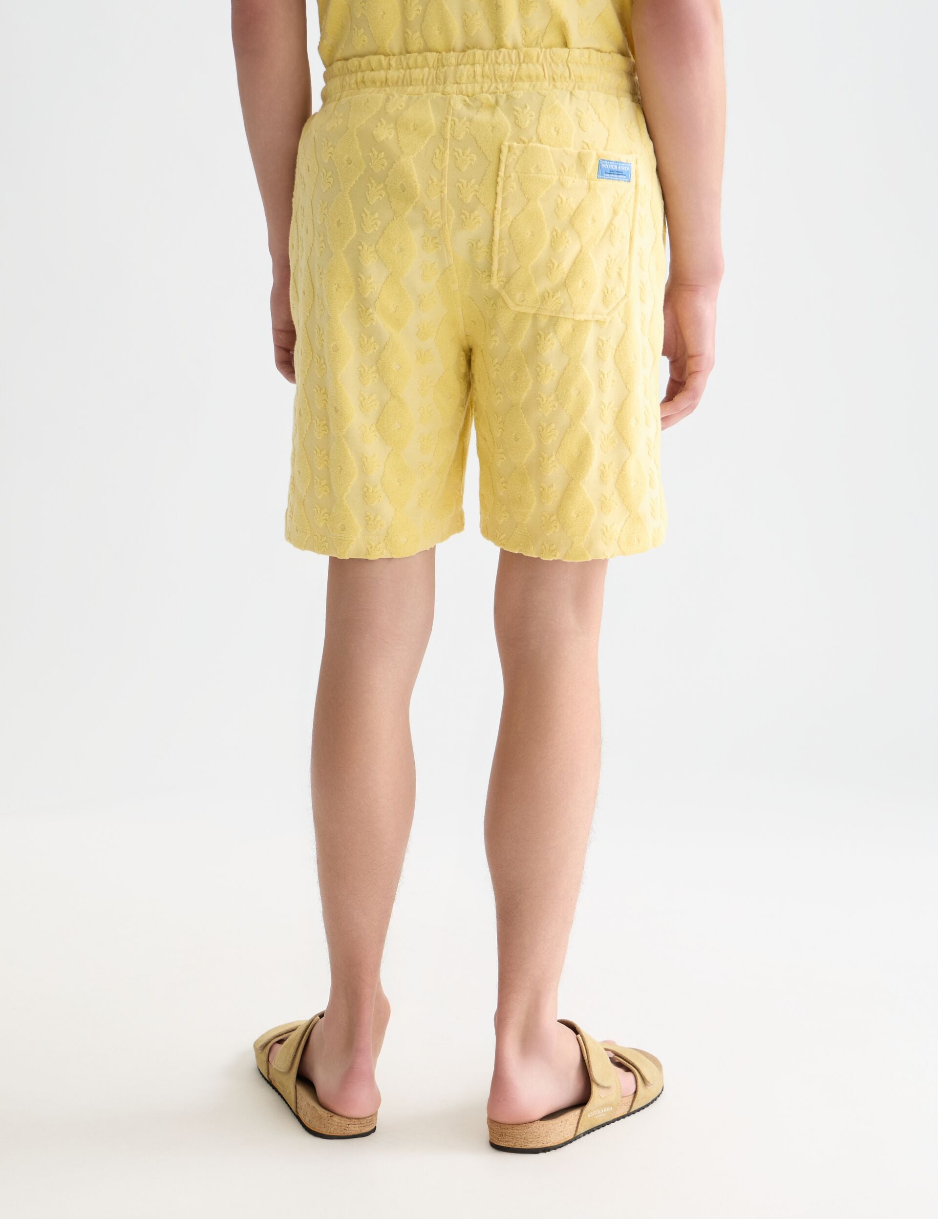 Misty Rose מכנסי ברמודה טקסטורת לגברים Fave Terry SCOTCH & SODA