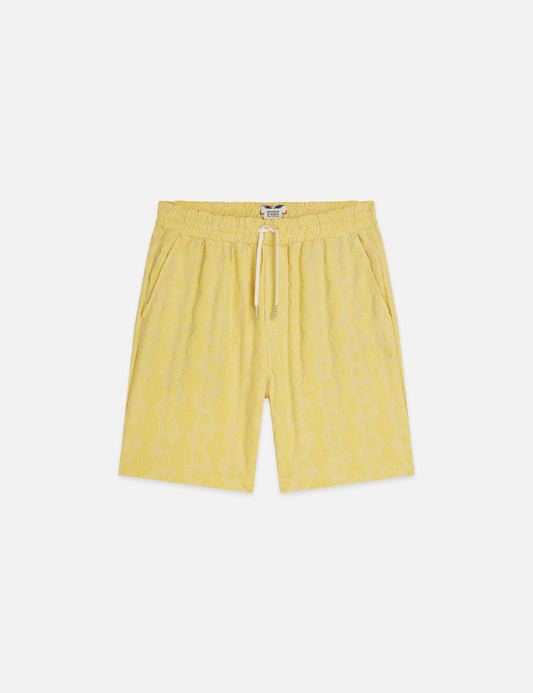 Light Goldenrod מכנסי ברמודה טקסטורת לגברים Fave Terry SCOTCH & SODA