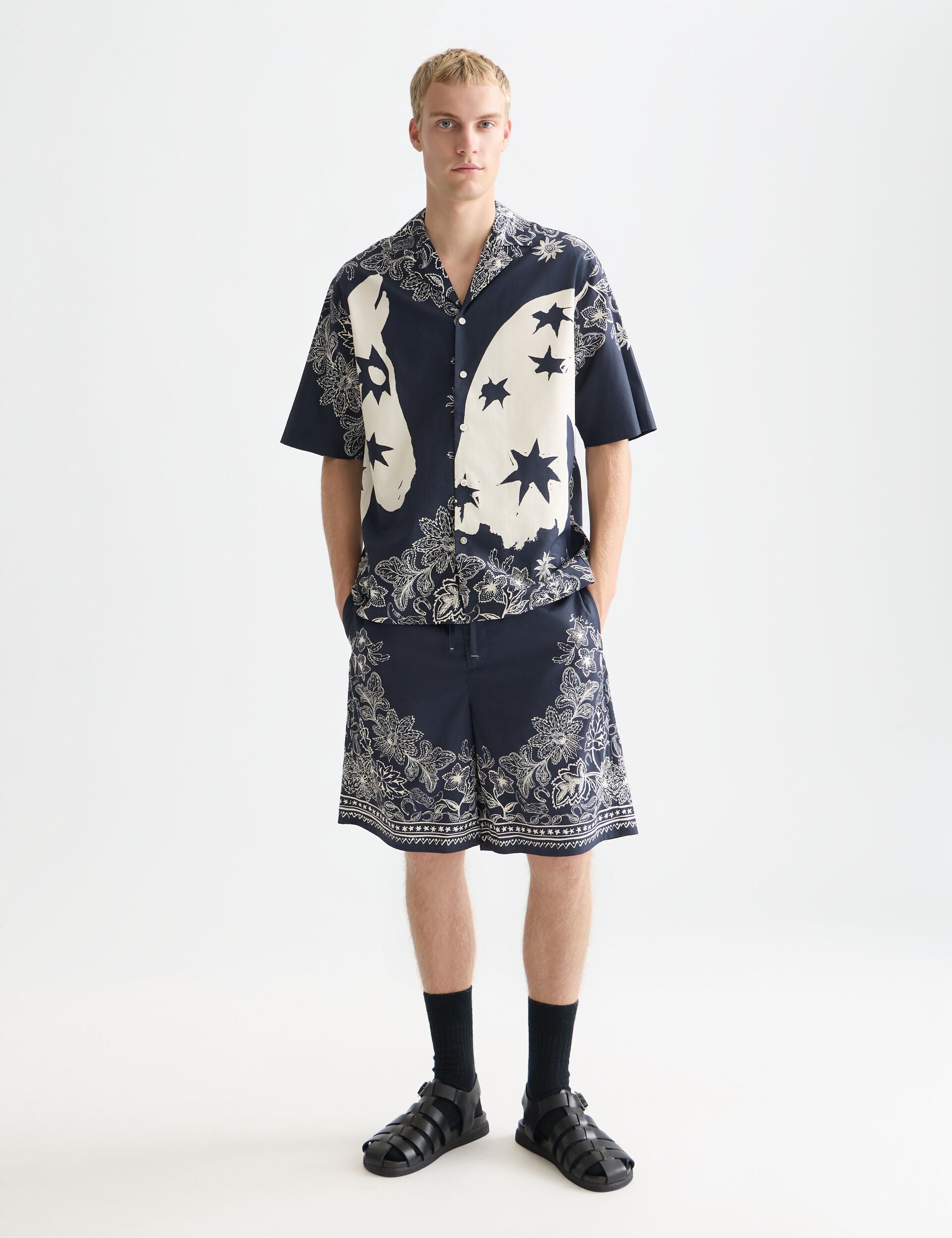 White Smoke מכנסי ברמודה קצרים לגברים  Printed SCOTCH & SODA