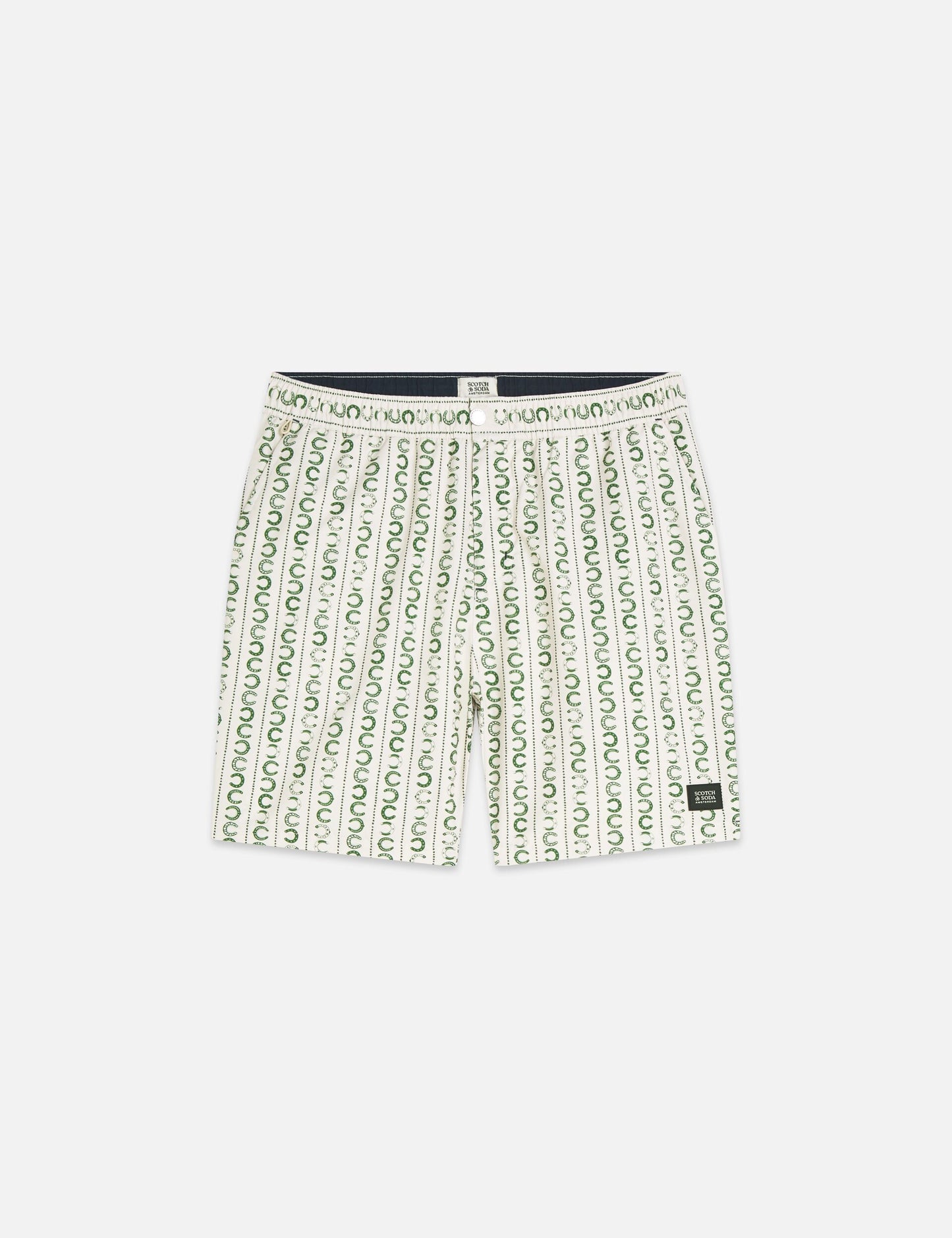 Antique White בגד ים לגברים Printed Mid-Length Swim Shorts SCOTCH & SODA