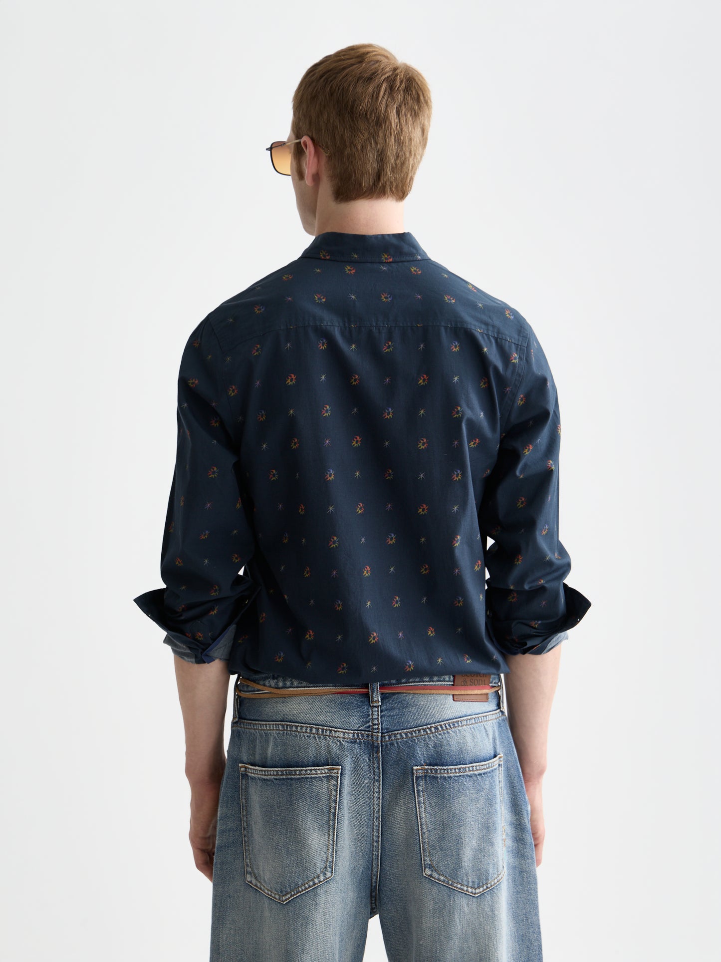 Lavender חולצה מכופתרת ארוכה לגברים Printed SCOTCH & SODA
