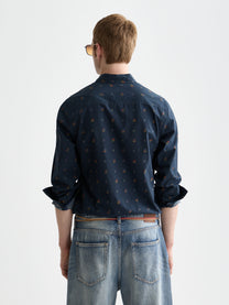 Lavender חולצה מכופתרת ארוכה לגברים Printed SCOTCH & SODA