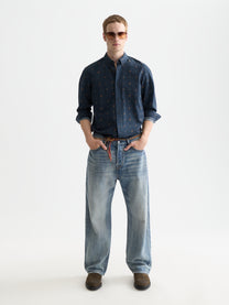 White Smoke חולצה מכופתרת ארוכה לגברים Printed SCOTCH & SODA