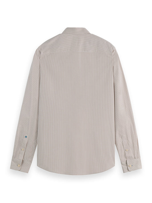 Gray STRIPED SLIM-FIT POPLIN SHIRT חולצה מכופתרת ארוכה SCOTCH & SODA