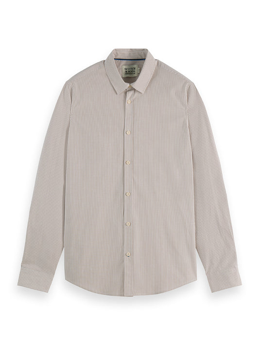 Gray STRIPED SLIM-FIT POPLIN SHIRT חולצה מכופתרת ארוכה SCOTCH & SODA