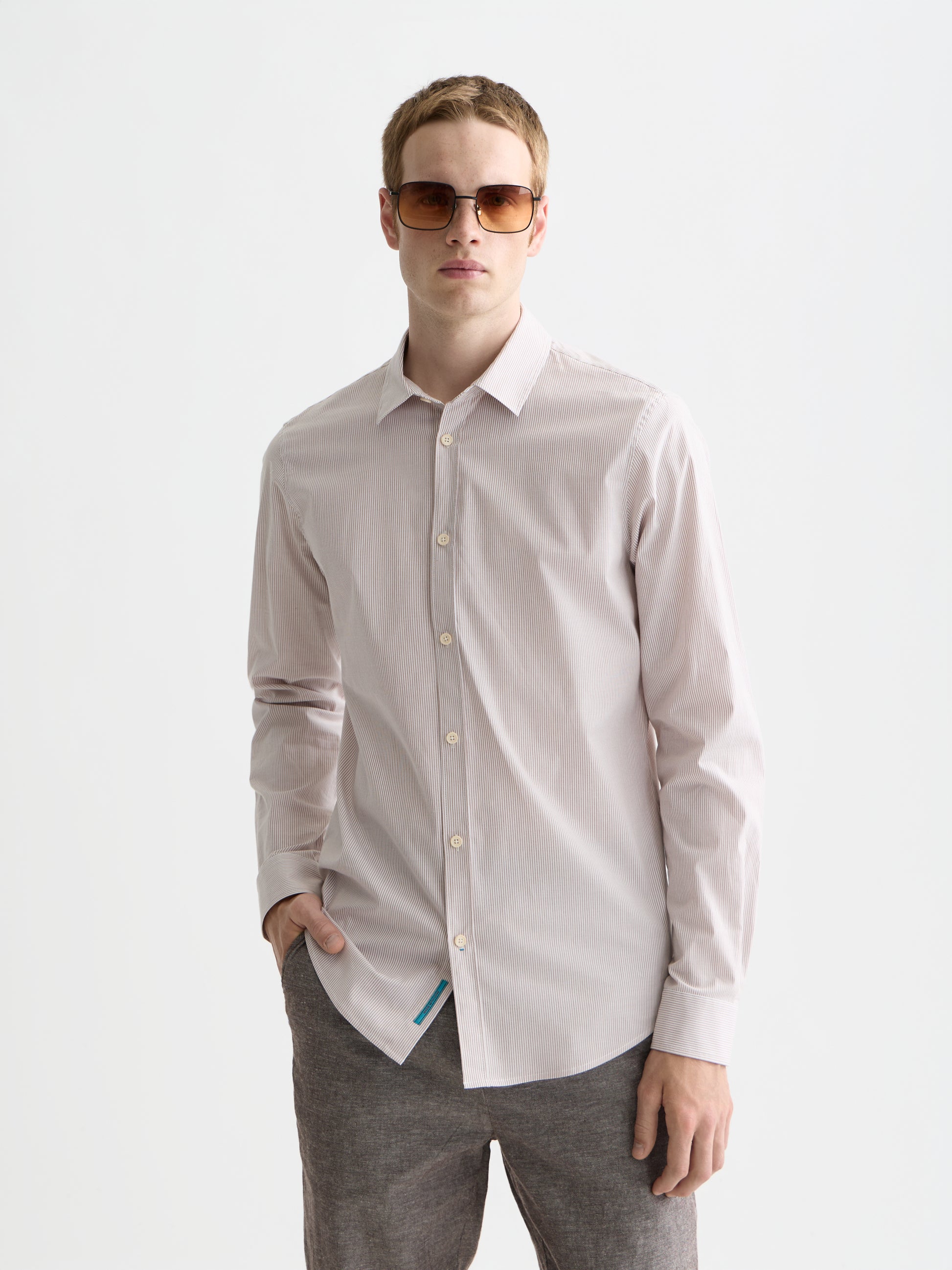 Lavender חולצה מכופתרת ארוכה לגברים Striped SCOTCH & SODA