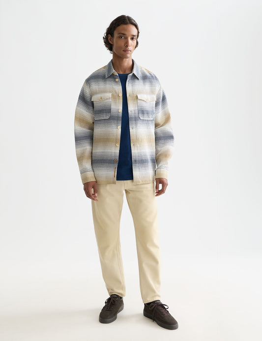 White Smoke חולצה מכופתרת ארוכה לגברים Waffle structure SCOTCH & SODA