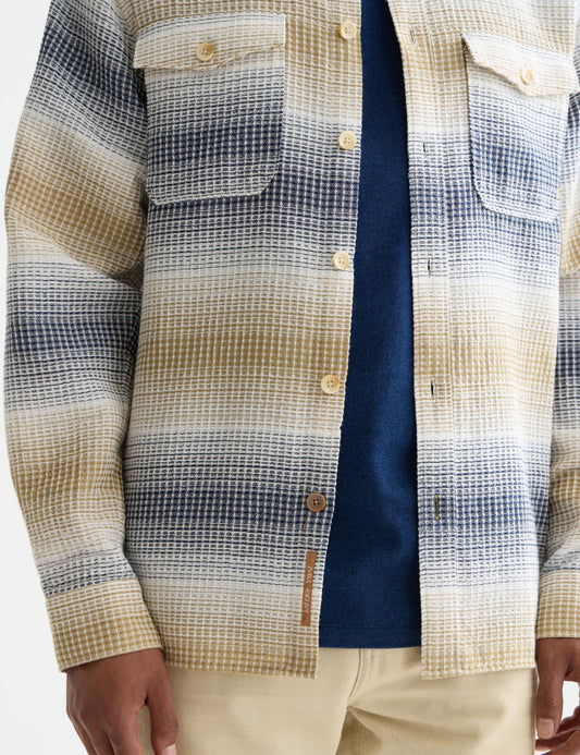 Lavender חולצה מכופתרת ארוכה לגברים Waffle structure SCOTCH & SODA