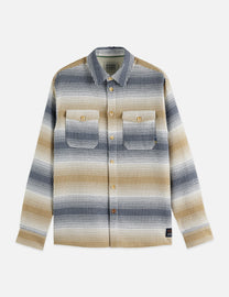 White Smoke חולצה מכופתרת ארוכה לגברים Waffle structure SCOTCH & SODA