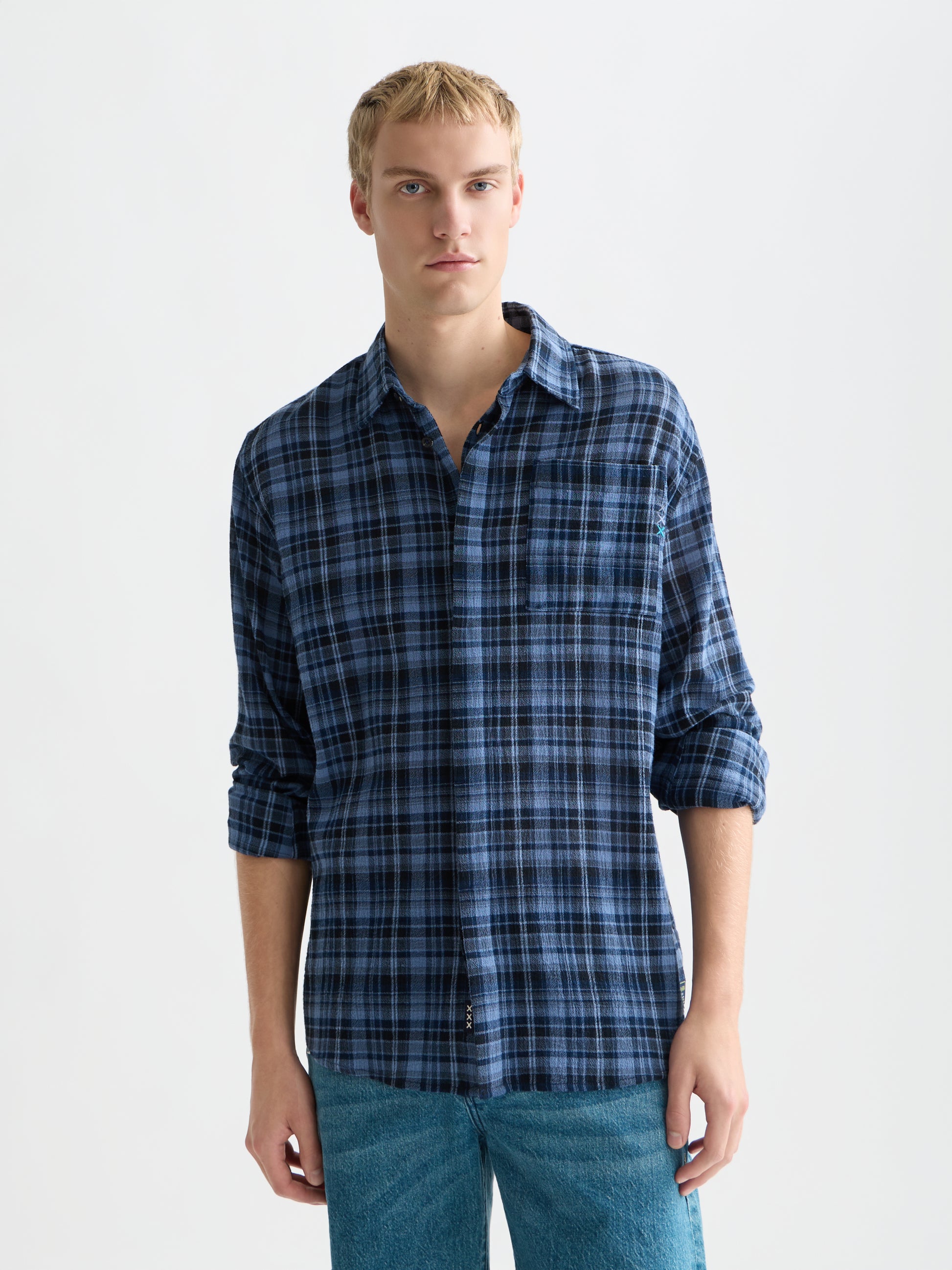 Lavender חולצה מכופתרת ארוכה לגברים Lightweight Flannel SCOTCH & SODA