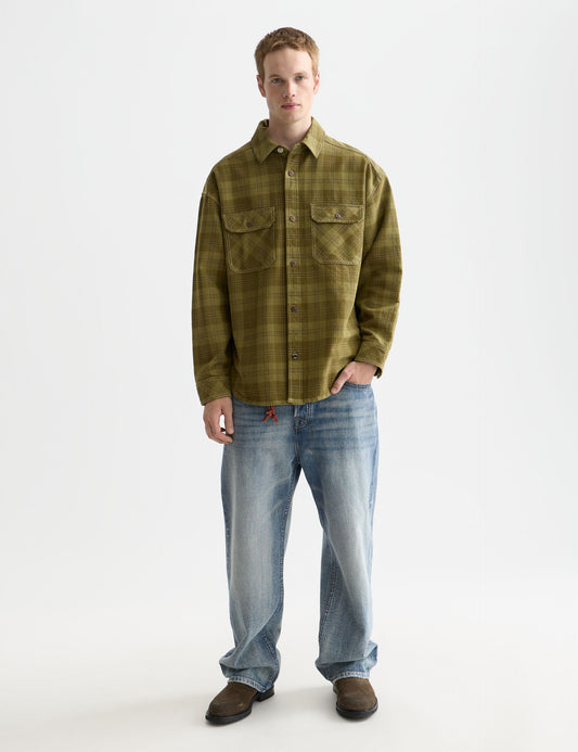 White Smoke חולצה ארוכה מכופתרת לגברים Washed denim SCOTCH & SODA