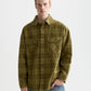 Dark Olive Green חולצה ארוכה מכופתרת לגברים Washed denim SCOTCH & SODA