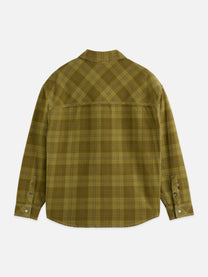 Dark Olive Green חולצה ארוכה מכופתרת לגברים Washed denim SCOTCH & SODA