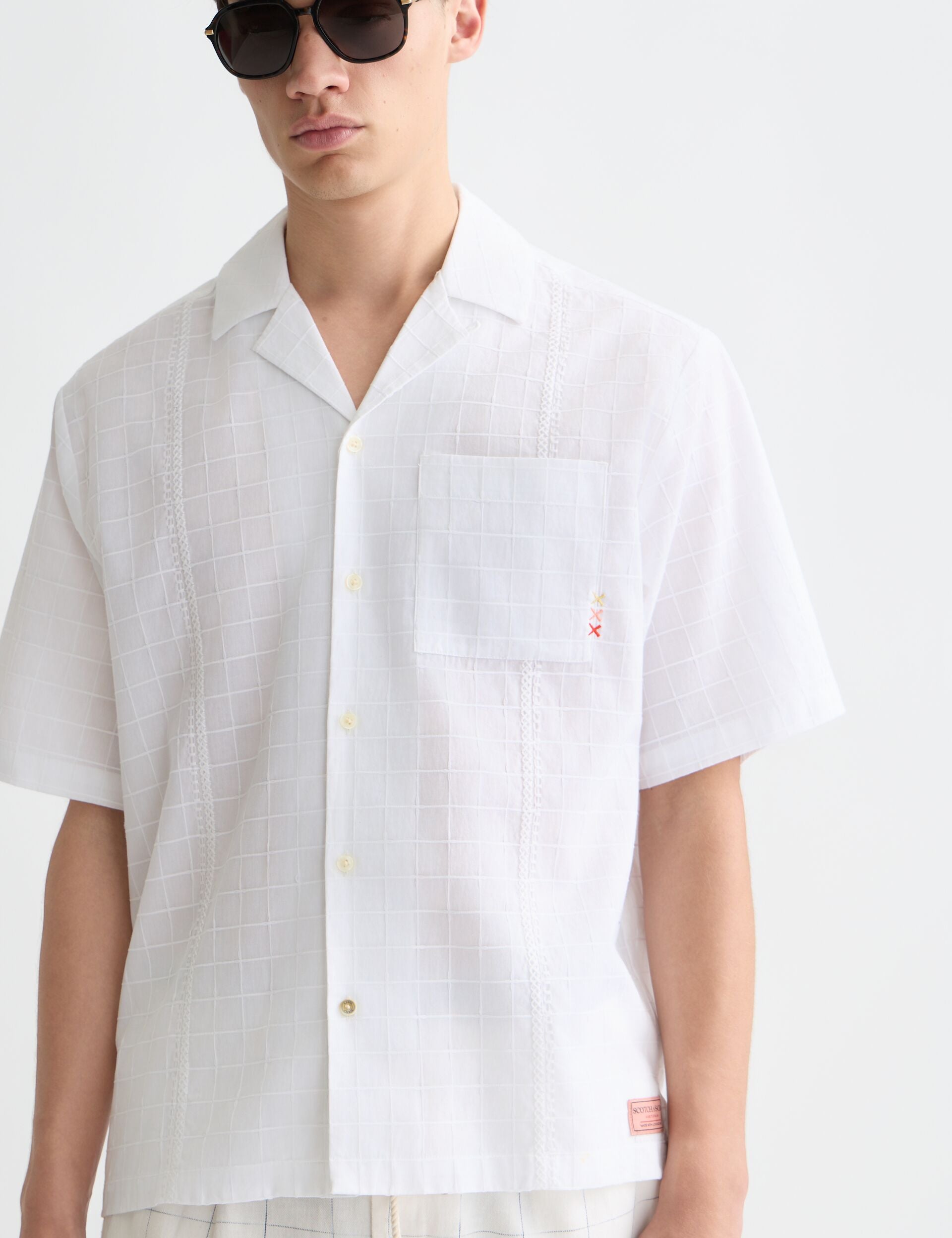 Lavender חולצה מכופתרת קצרה לגברים Essential SCOTCH & SODA