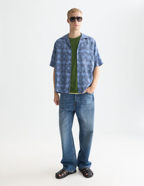 White Smoke חולצה מכופתרת קצרה לגברים Printed SCOTCH & SODA