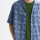 Slate Gray חולצה מכופתרת קצרה לגברים Printed SCOTCH & SODA