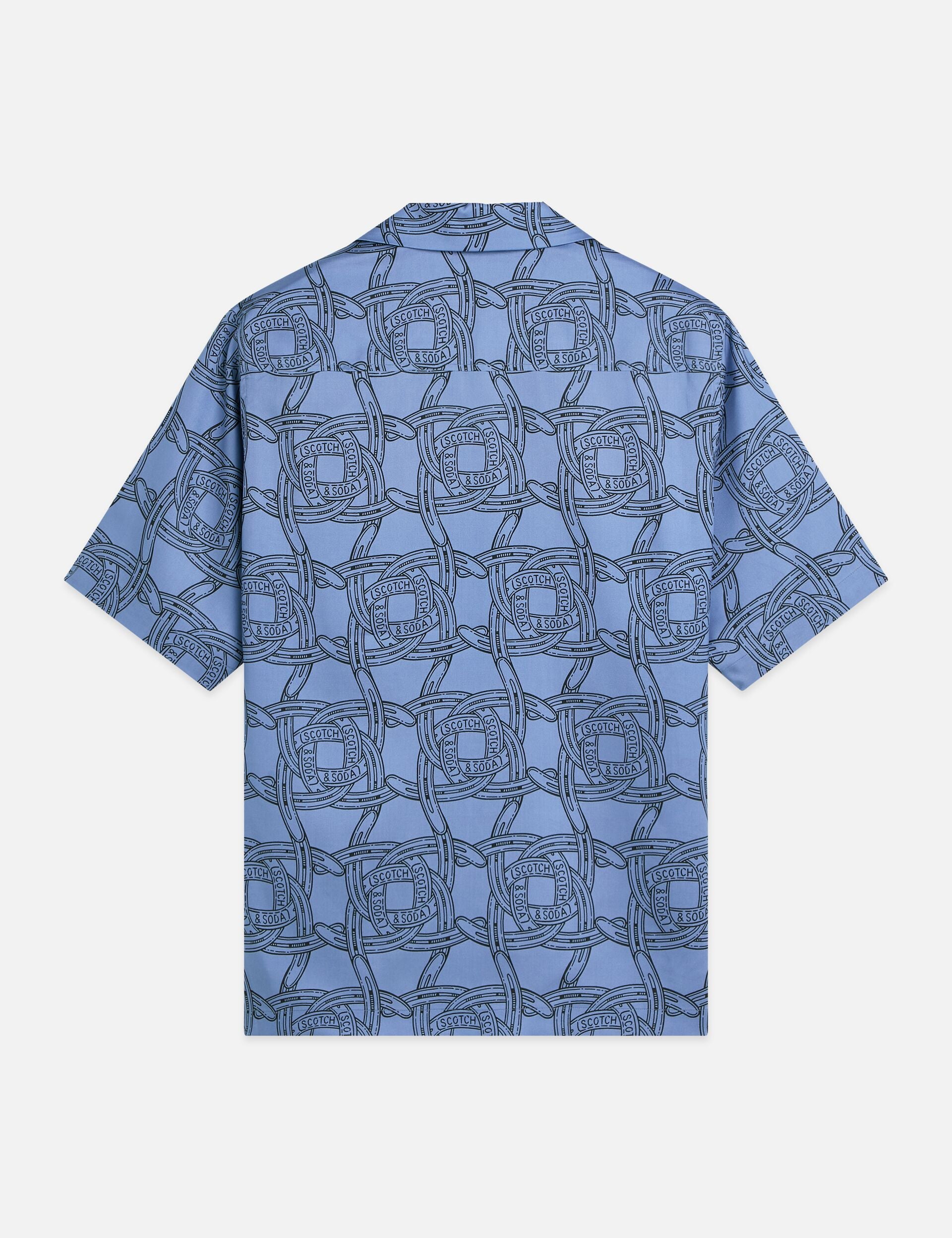 White Smoke חולצה מכופתרת קצרה לגברים Printed SCOTCH & SODA