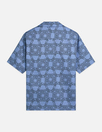 White Smoke חולצה מכופתרת קצרה לגברים Printed SCOTCH & SODA
