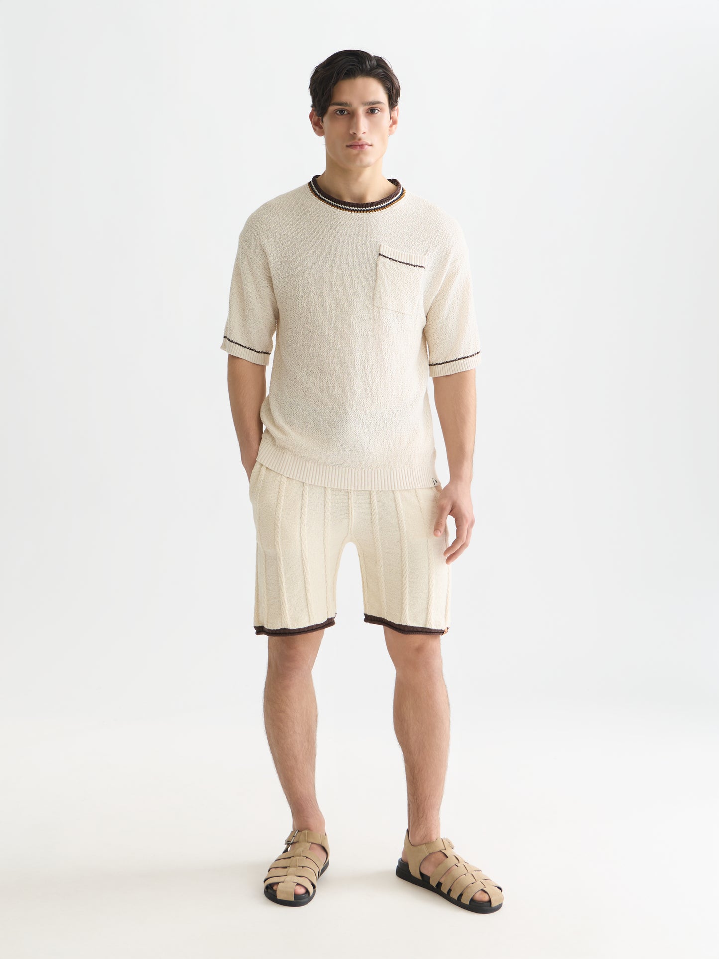 White Smoke חולצה קצרה לגברים Knitted SCOTCH & SODA