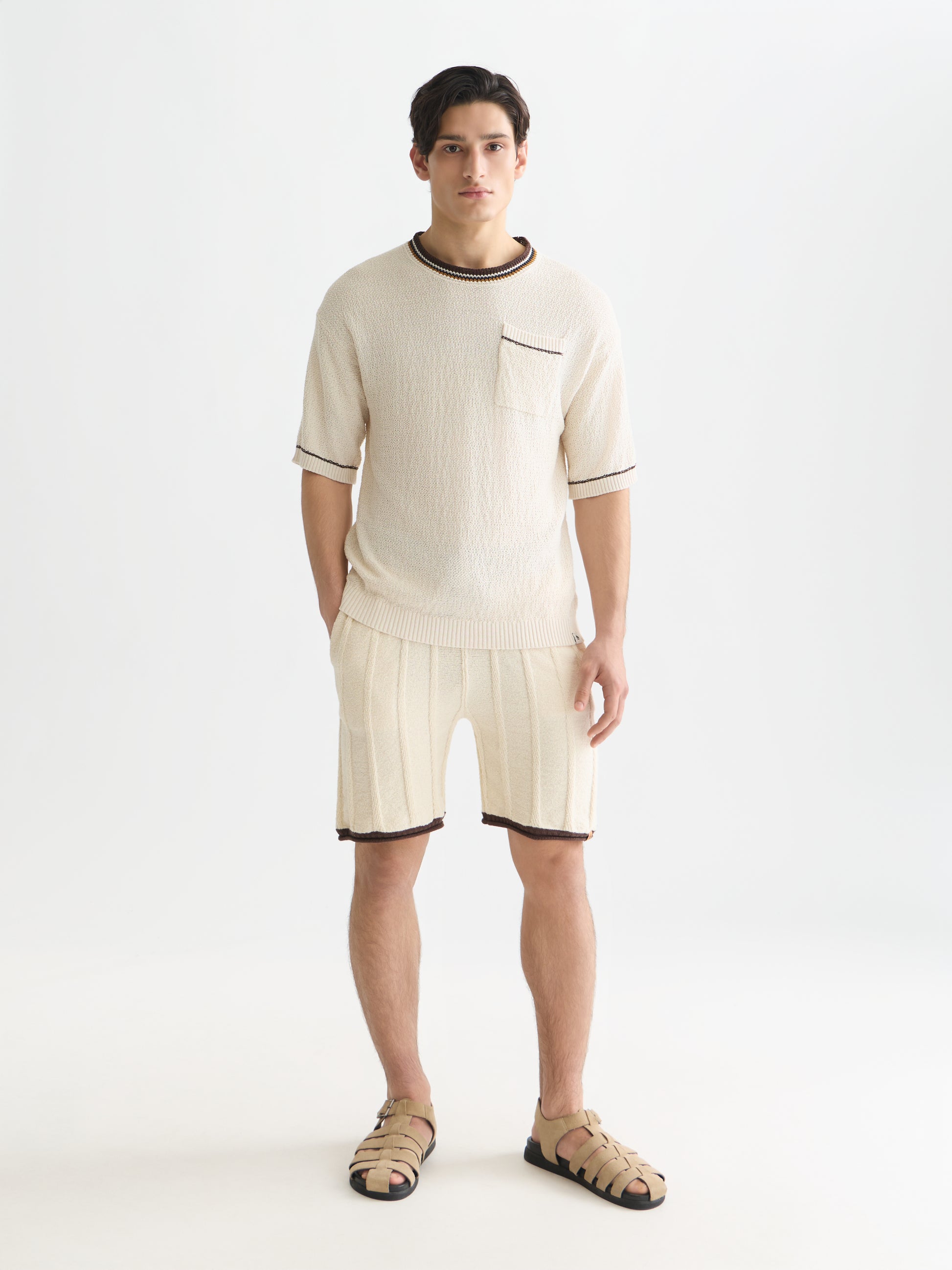 White Smoke חולצה קצרה לגברים Knitted SCOTCH & SODA