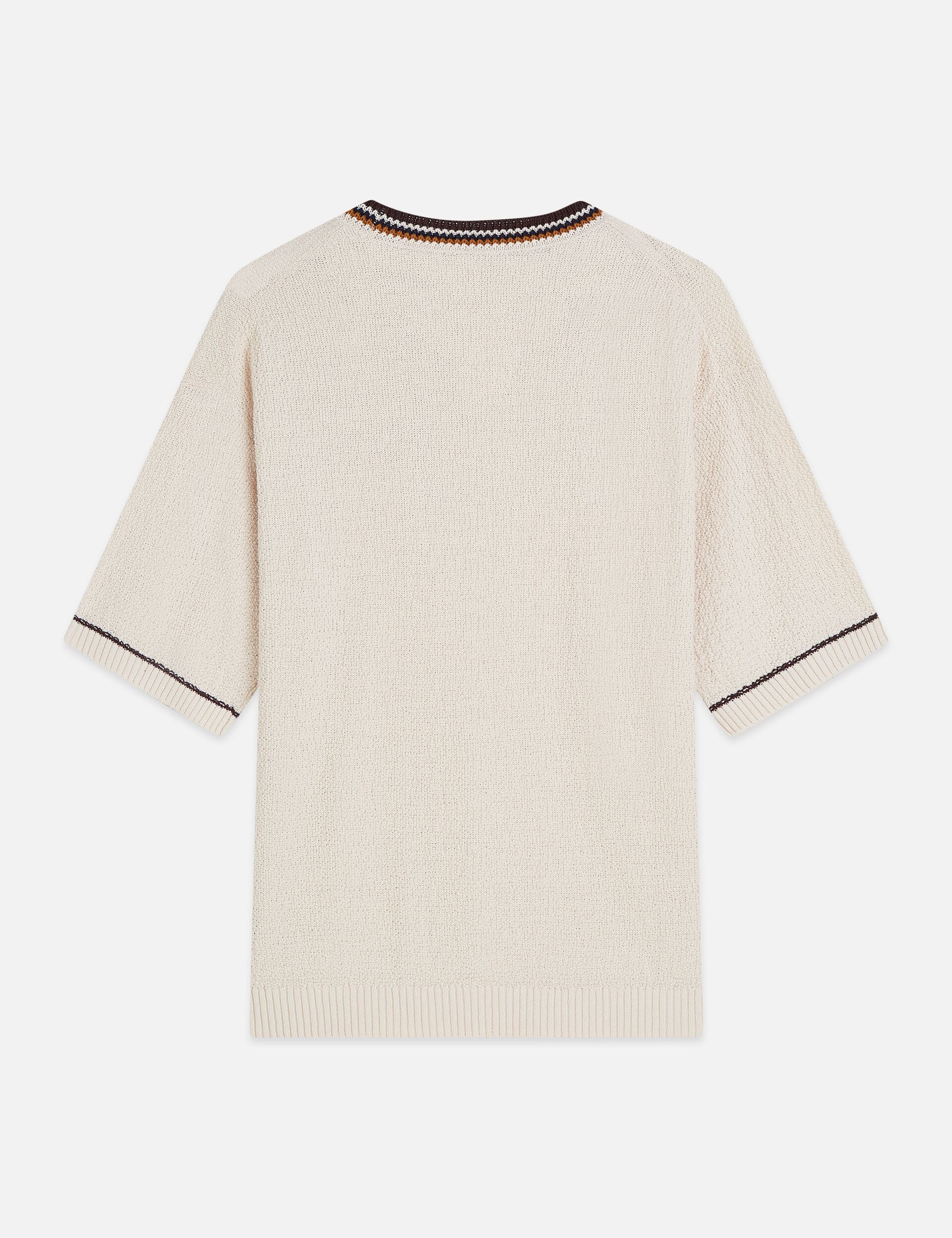 Light Gray חולצה קצרה לגברים Knitted SCOTCH & SODA