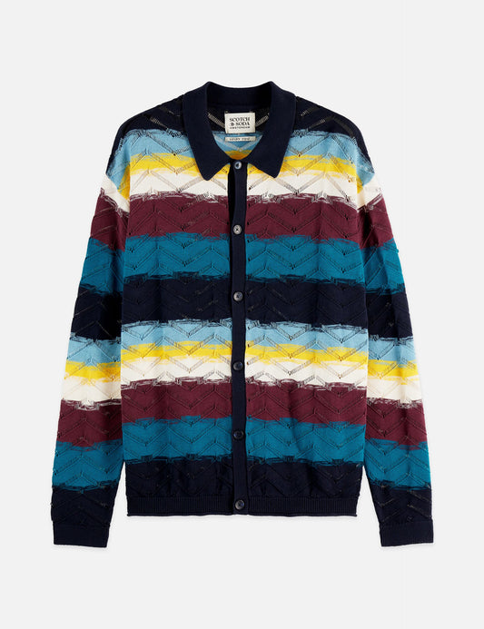 White Smoke סוודר לגברים Open structure SCOTCH & SODA