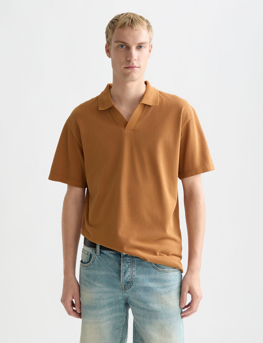 Lavender חולצת פולו קצרה לגברים  Crosses Pique SCOTCH & SODA