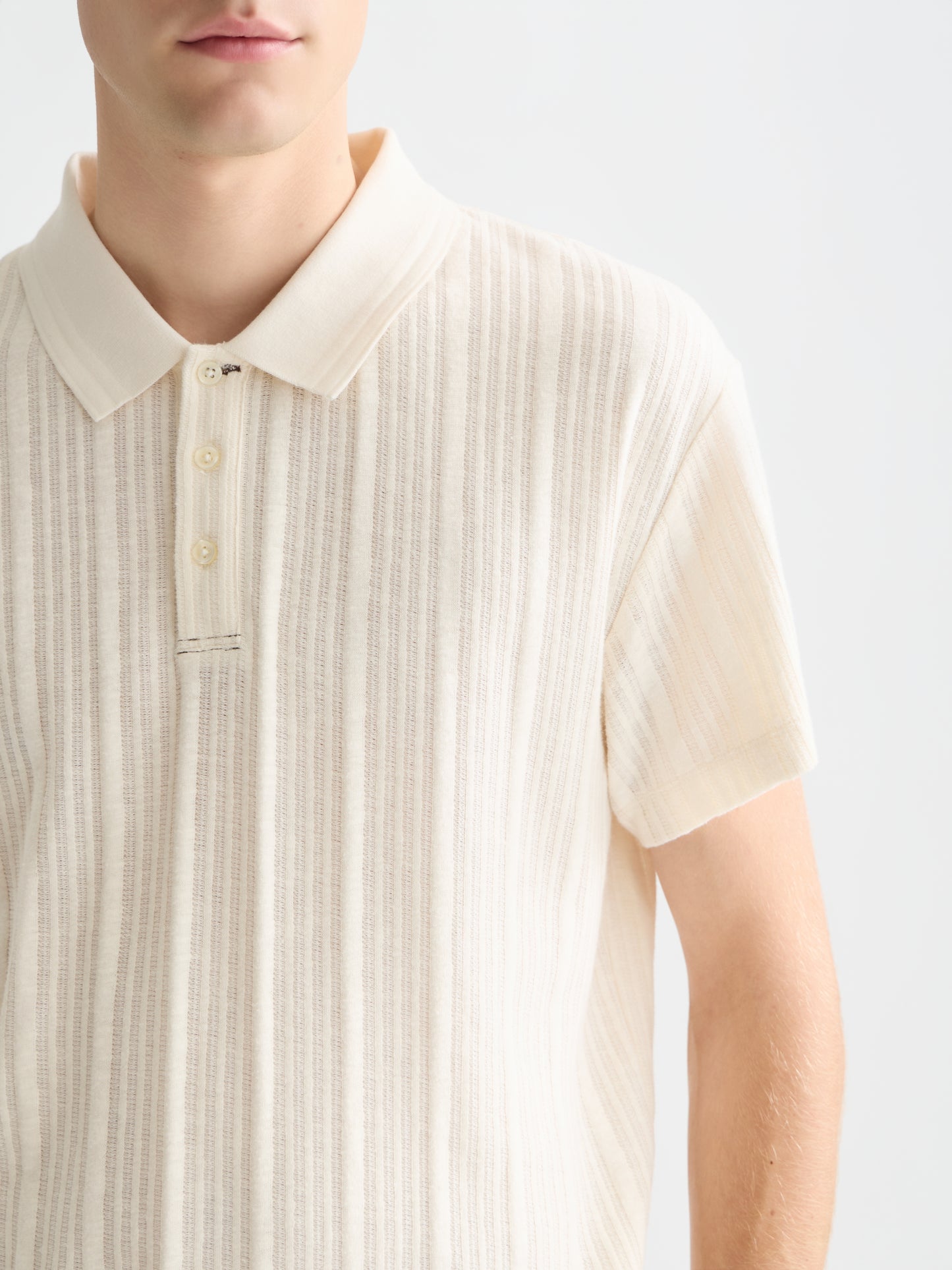 Misty Rose חולצת פולו לגברים Structured Ribbed Relaxed Fit SCOTCH & SODA