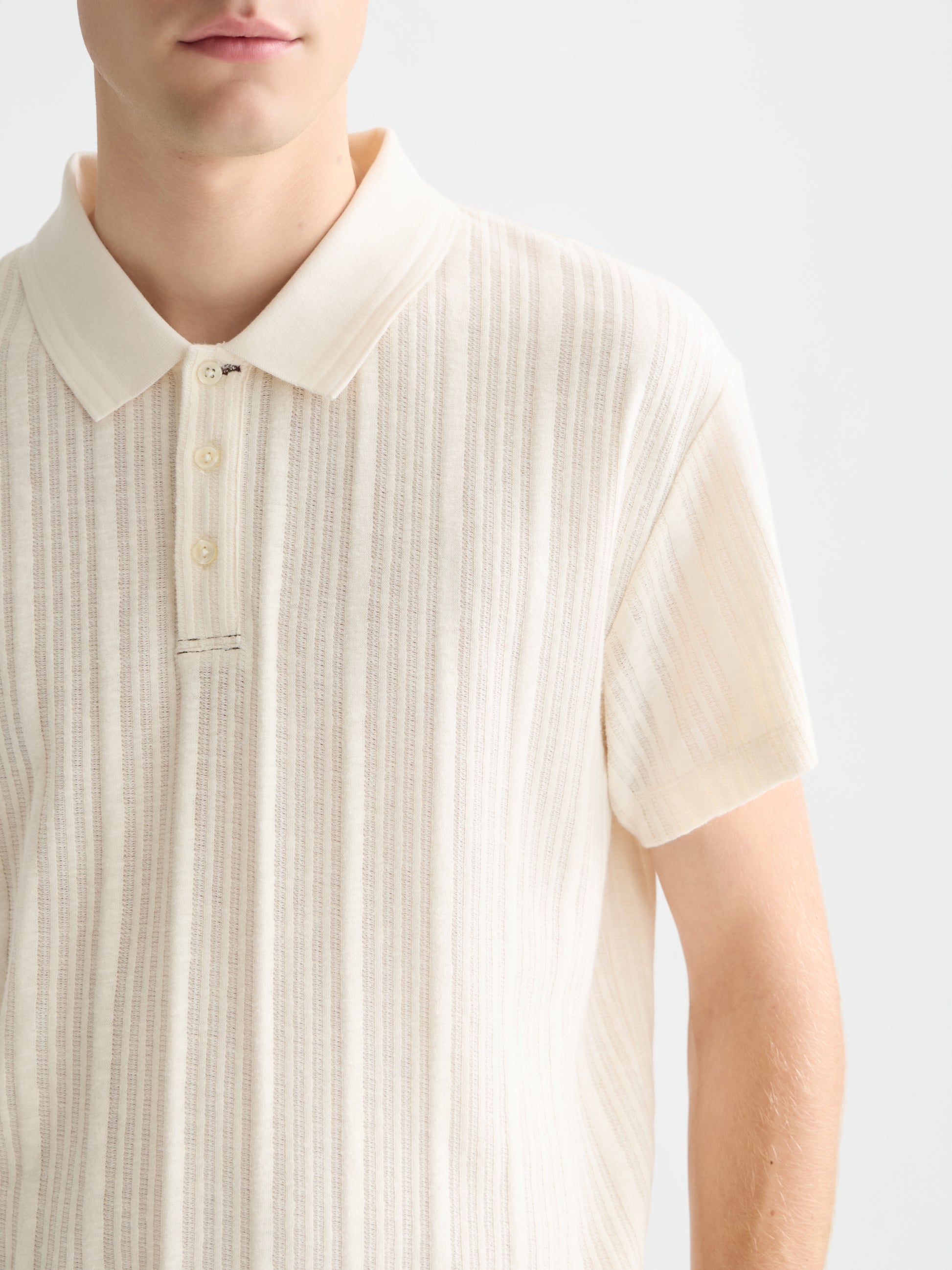 Misty Rose חולצת פולו לגברים Structured Ribbed Relaxed Fit SCOTCH & SODA