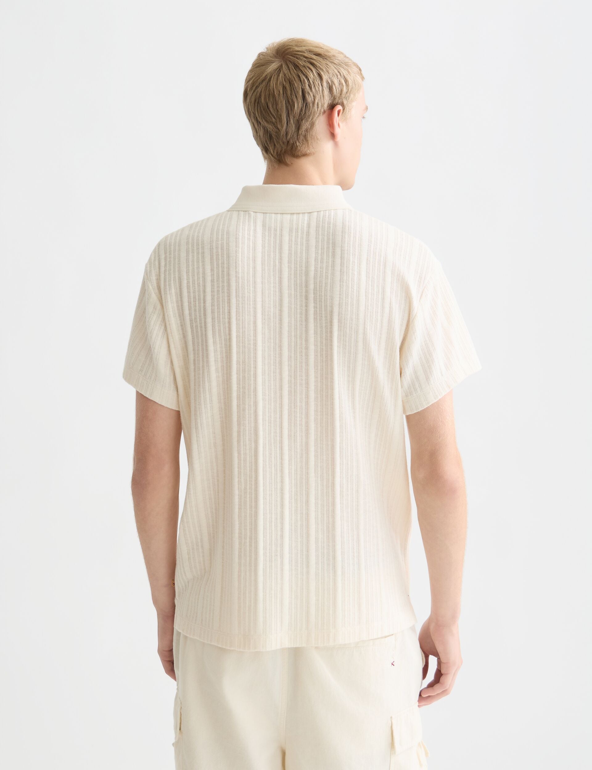 Lavender חולצת פולו לגברים Structured Ribbed Relaxed Fit SCOTCH & SODA