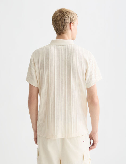 Lavender חולצת פולו לגברים Structured Ribbed Relaxed Fit SCOTCH & SODA