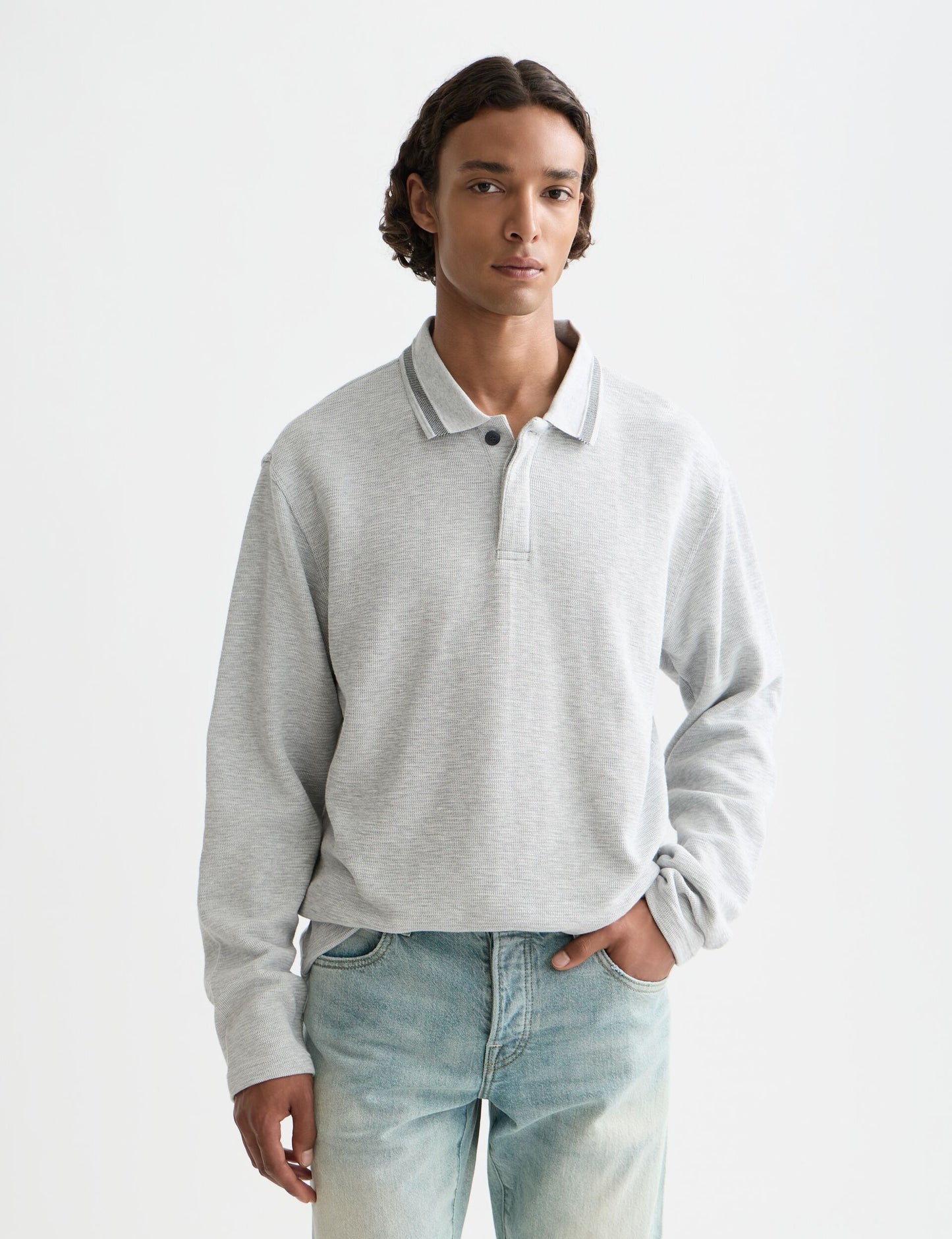 Lavender חולצת פולו ארוכה לגברים Structured SCOTCH & SODA