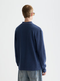 Dark Slate Gray חולצת פולו ארוכה לגברים Structured SCOTCH & SODA