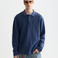 Dark Slate Gray STRUCTURED RELAXED-FIT LONG-SLEEVED POLO חולצת פולו ארוכה SCOTCH & SODA