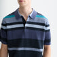 White Smoke חולצת פולו פסים סרוגה קצרה לגברים  Striped SCOTCH & SODA