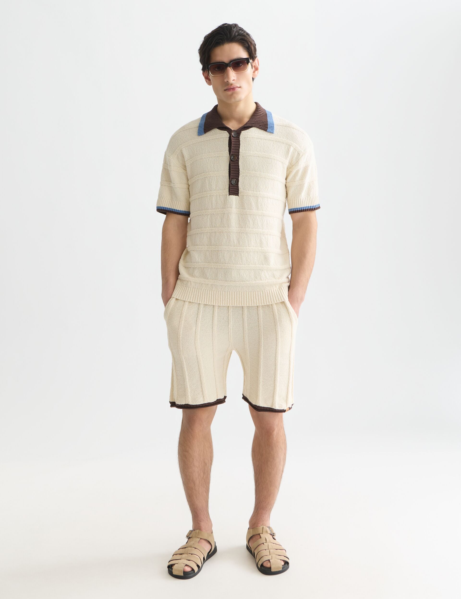 Lavender חולצת פולו קצרה לגברים Structured SCOTCH & SODA