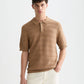 Lavender חולצת פולו קצרה לגברים Pointelle SCOTCH & SODA