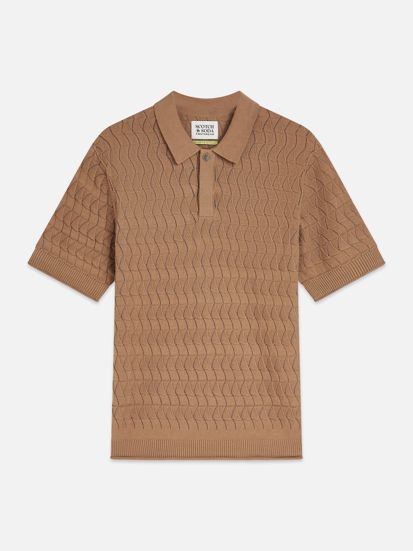 Sienna חולצת פולו קצרה לגברים Pointelle SCOTCH & SODA